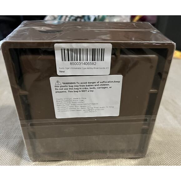 Pardo‎ Ashtray Modern Square Brown Cigar Cigarette Rest New - Picture 4 of 5